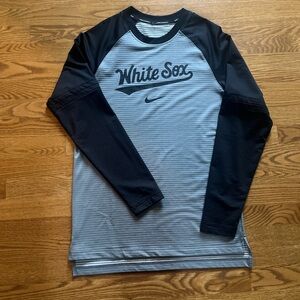 Nike White Sox Black and Gray Men's Shirt